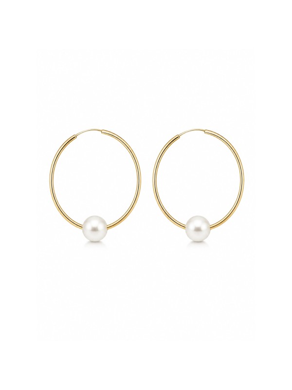 Boucles d'oreilles créoles Akoya Ho Moea Perles - 1