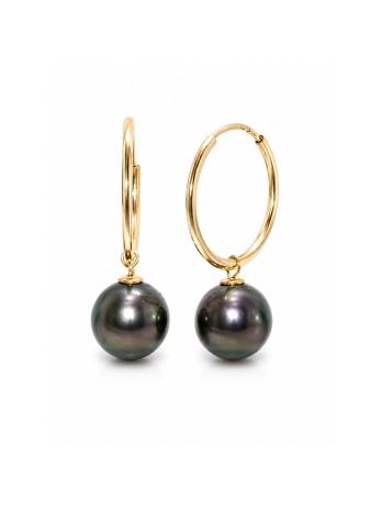 Boucles d'oreilles créoles Nina Moea Perles - 1