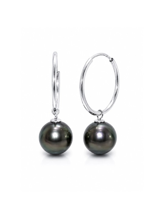 Boucles d'oreilles créoles Nina Moea Perles - 2