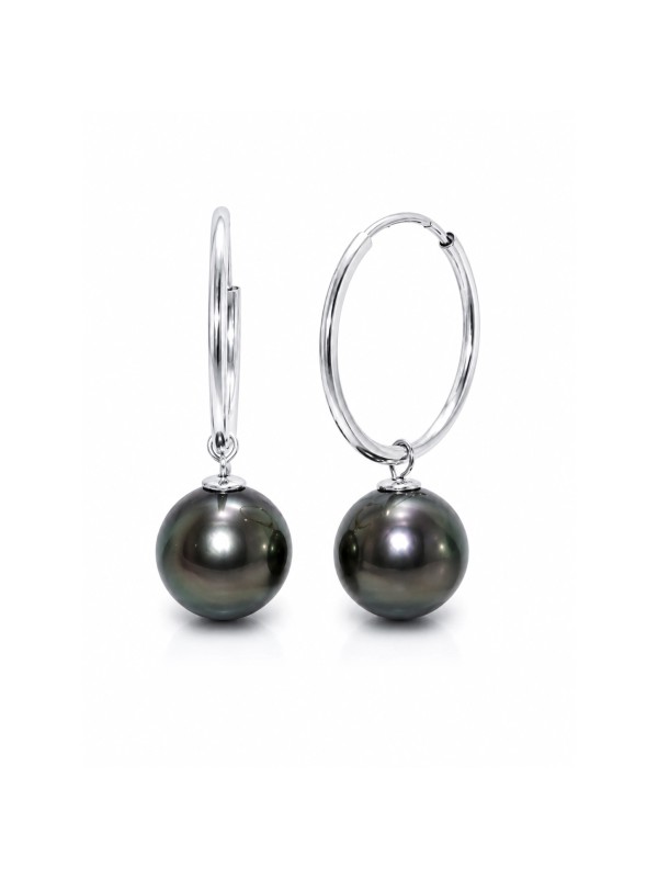Boucles d'oreilles créoles Nina Moea Perles - 2