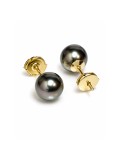 Clous d'oreilles Naho perles de tahiti 9-13mm AAA fermeture alpa