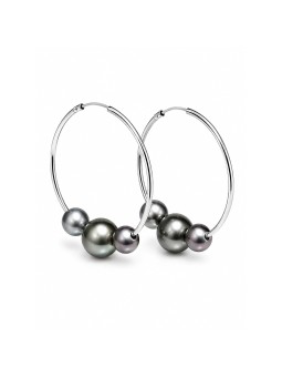 Boucles d'oreilles créoles Ni Moea Perles - 2