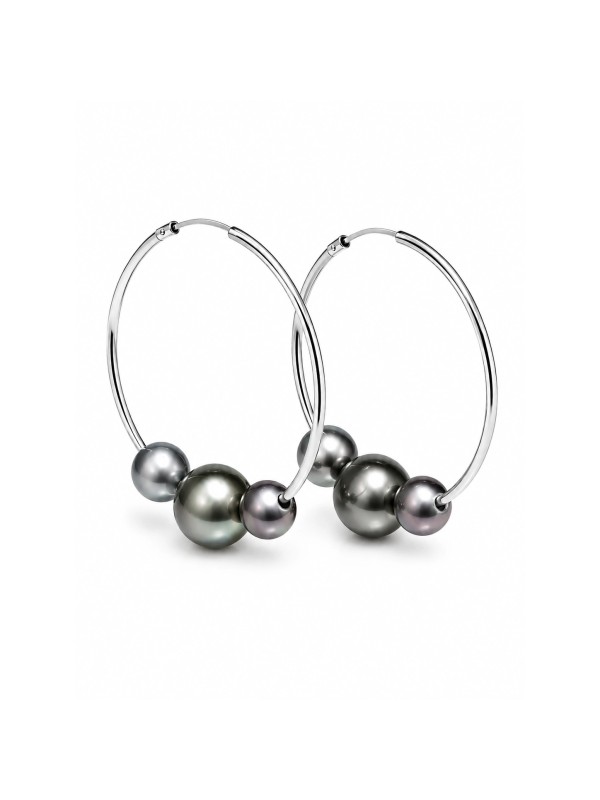 Boucles d'oreilles créoles Ni Moea Perles - 2