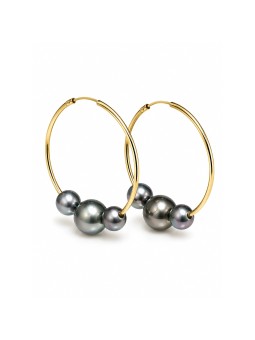 Boucles d'oreilles créoles Ni Moea Perles - 1
