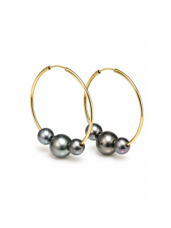 Boucles d'oreilles créoles Ni Moea Perles - 1