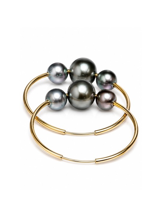 Boucles d'oreilles créoles Ni Moea Perles - 3