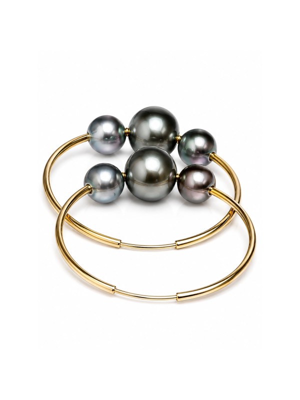 Boucles d'oreilles créoles Ni Moea Perles - 3
