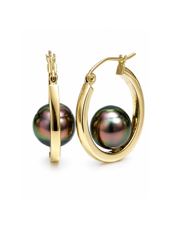 Boucles d'oreilles créoles Nina Moea Perles - 1