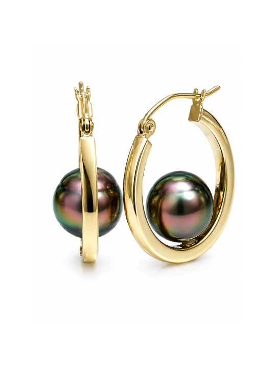 Boucles d'oreilles créoles Nina Moea Perles - 1