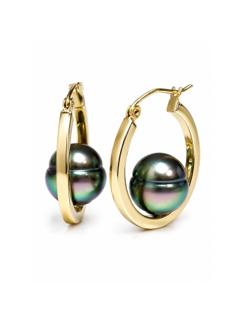 Boucles d'oreilles créoles Nina Moea Perles - 2