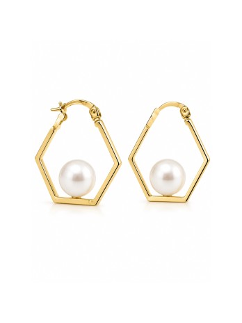 Boucles d'oreilles octogonale Akoya Hogi - 1