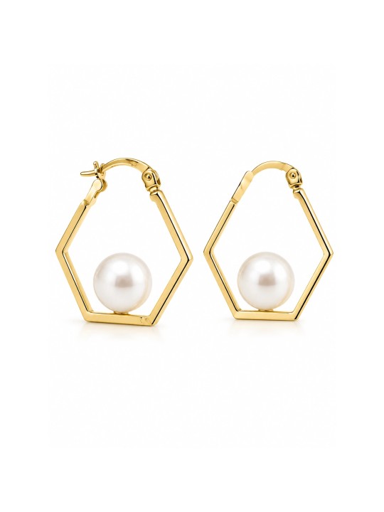 Boucles d'oreilles octogonale Akoya Hogi - 1