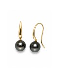 Boucles d'oreilles Mylla pendantes perles de tahiti ronde 9-11mm AAA