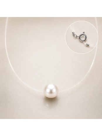 Collier câble nylon Moea perle Akoya -1