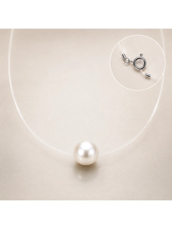 Collier câble nylon Moea perle Akoya -1