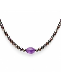 Collier perle Akoya et Améthyste Moea Perles - 2