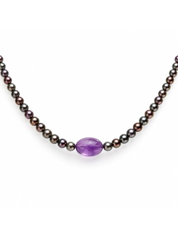 Collier perle Akoya et Améthyste Moea Perles - 2