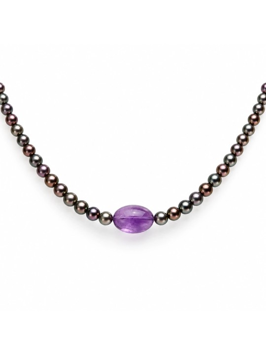 Collier perle Akoya et Améthyste Moea Perles - 2