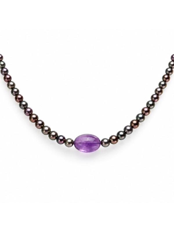 Collier perle Akoya et Améthyste Moea Perles - 2