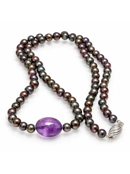 Collier perle Akoya et Améthyste Moea Perles - 1