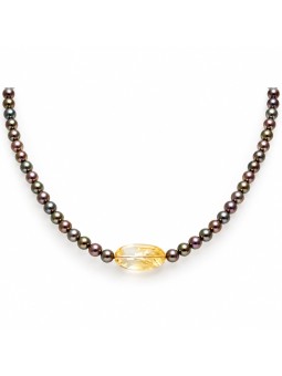 Collier perle Akoya et Citrine Moea Perles - 2