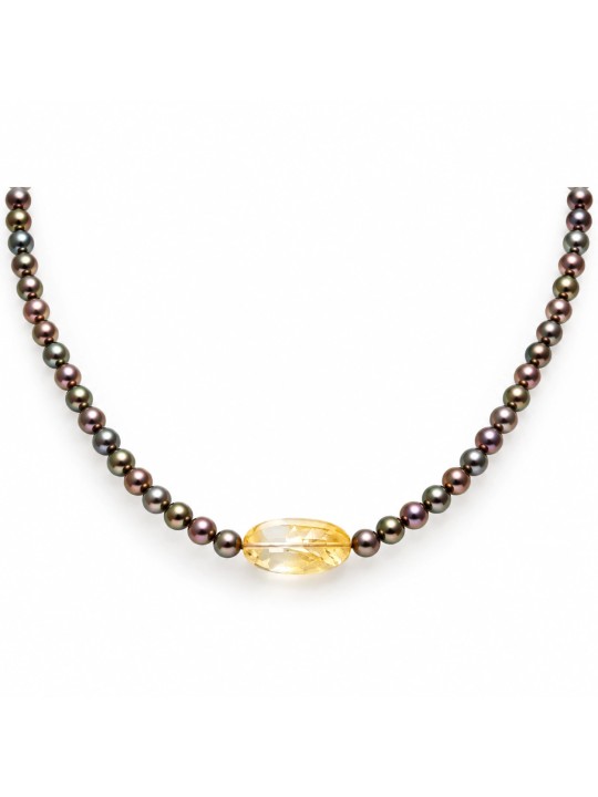 Collier perle Akoya et Citrine Moea Perles - 2