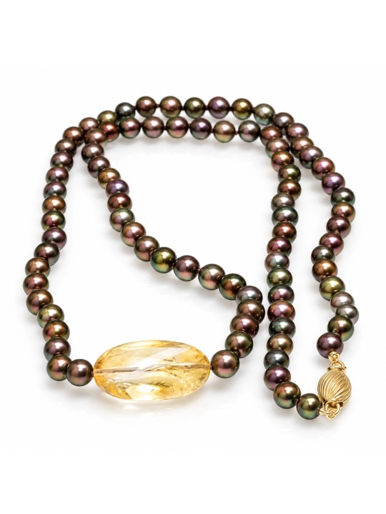 Collier perle Akoya et Citrine Moea Perles - 1
