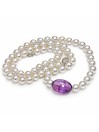 Collier perle Akoya 6mm et Améthyste Moea Perles - 2