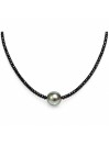Collier perle tahiti ronde et saphir Moea Perles - 1