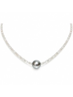 Collier perle de Tahiti et diamants bruts Moea Perles - 1
