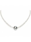 Collier perle de Tahiti et diamants bruts Moea Perles - 1