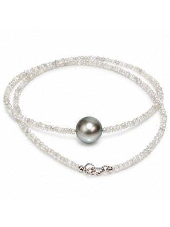 Collier perle de Tahiti et diamants bruts Moea Perles - 2