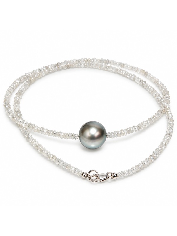 Collier perle de Tahiti et diamants bruts Moea Perles - 2