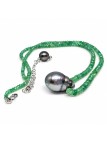 Collier perle tahiti et émeraude Moea Perles - 2