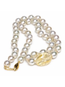 Collier perle Akoya 8mm et Citrine Moea Perles - 1
