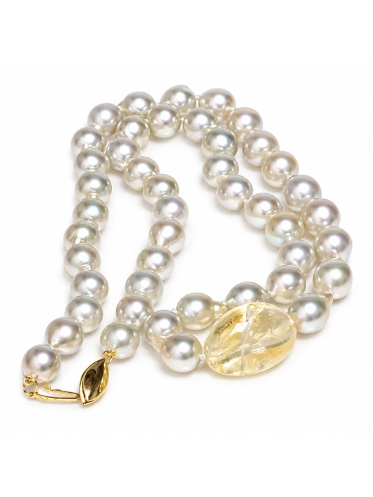 Collier perle Akoya 8mm et Citrine Moea Perles - 1