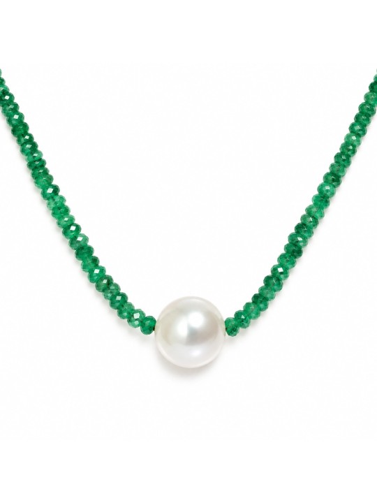 Collier perle australie et émeraude Moea Perles - 1