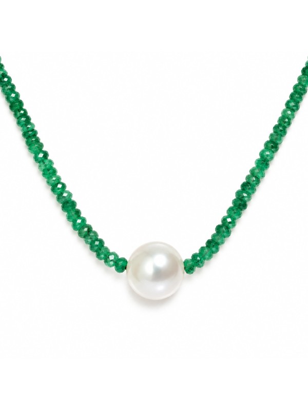 Collier perle australie et émeraude Moea Perles - 1