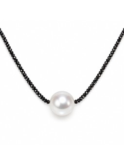Collier perle australie et diamants noir Moea Perles - 1