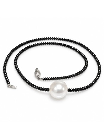 Collier perle australie et diamants noir Moea Perles - 2