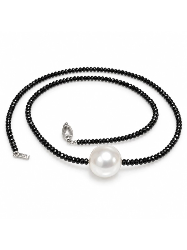 Collier perle australie et diamants noir Moea Perles - 2