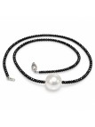 Collier perle australie et diamants noir Moea Perles - 2