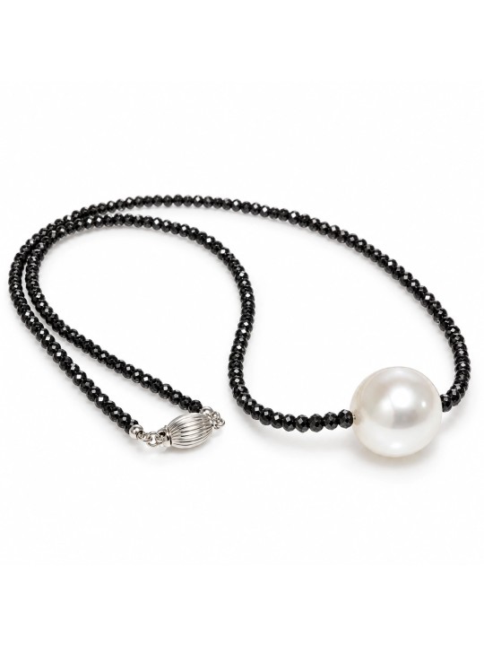 Collier perle australie et diamants noir Moea Perles - 3