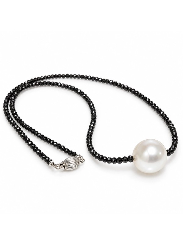 Collier perle australie et diamants noir Moea Perles - 3