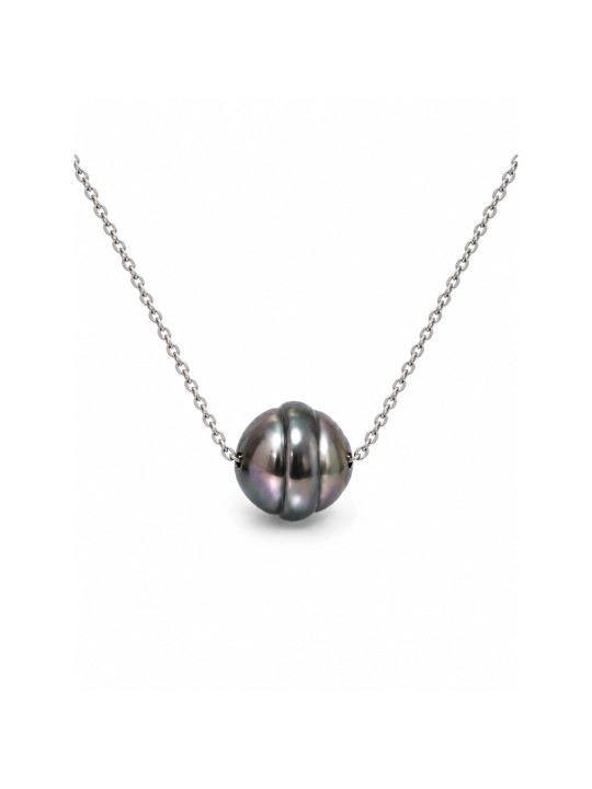 Collier or Mo perles de tahiti cerclée Moea Perles - 2