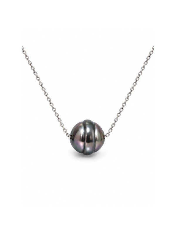 Collier or Mo perles de tahiti cerclée Moea Perles - 2