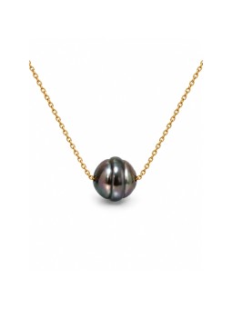 Collier or Mo perles de tahiti cerclée Moea Perles - 1
