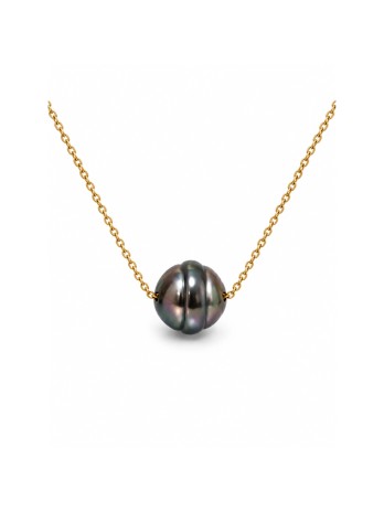 Collier or Mo perles de tahiti cerclée Moea Perles - 1