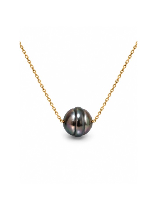 Collier or Mo perles de tahiti cerclée Moea Perles - 1