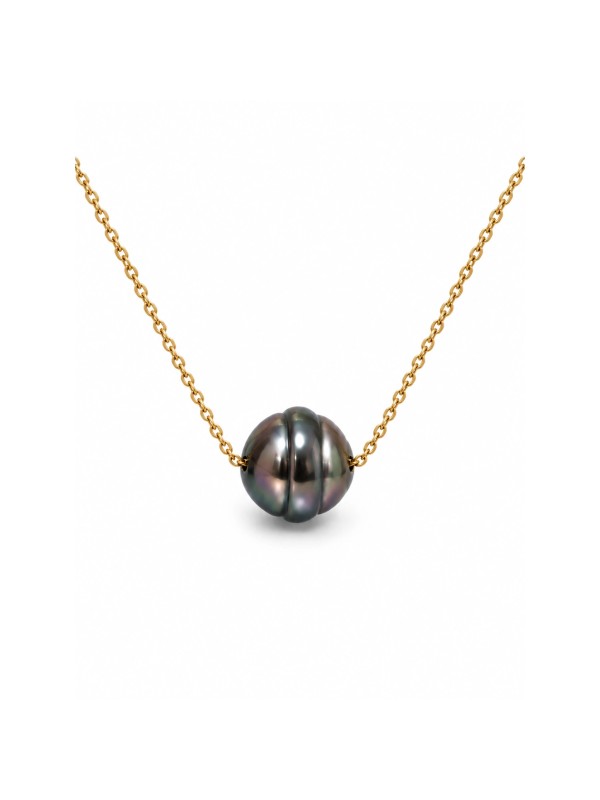 Collier or Mo perles de tahiti cerclée Moea Perles - 1